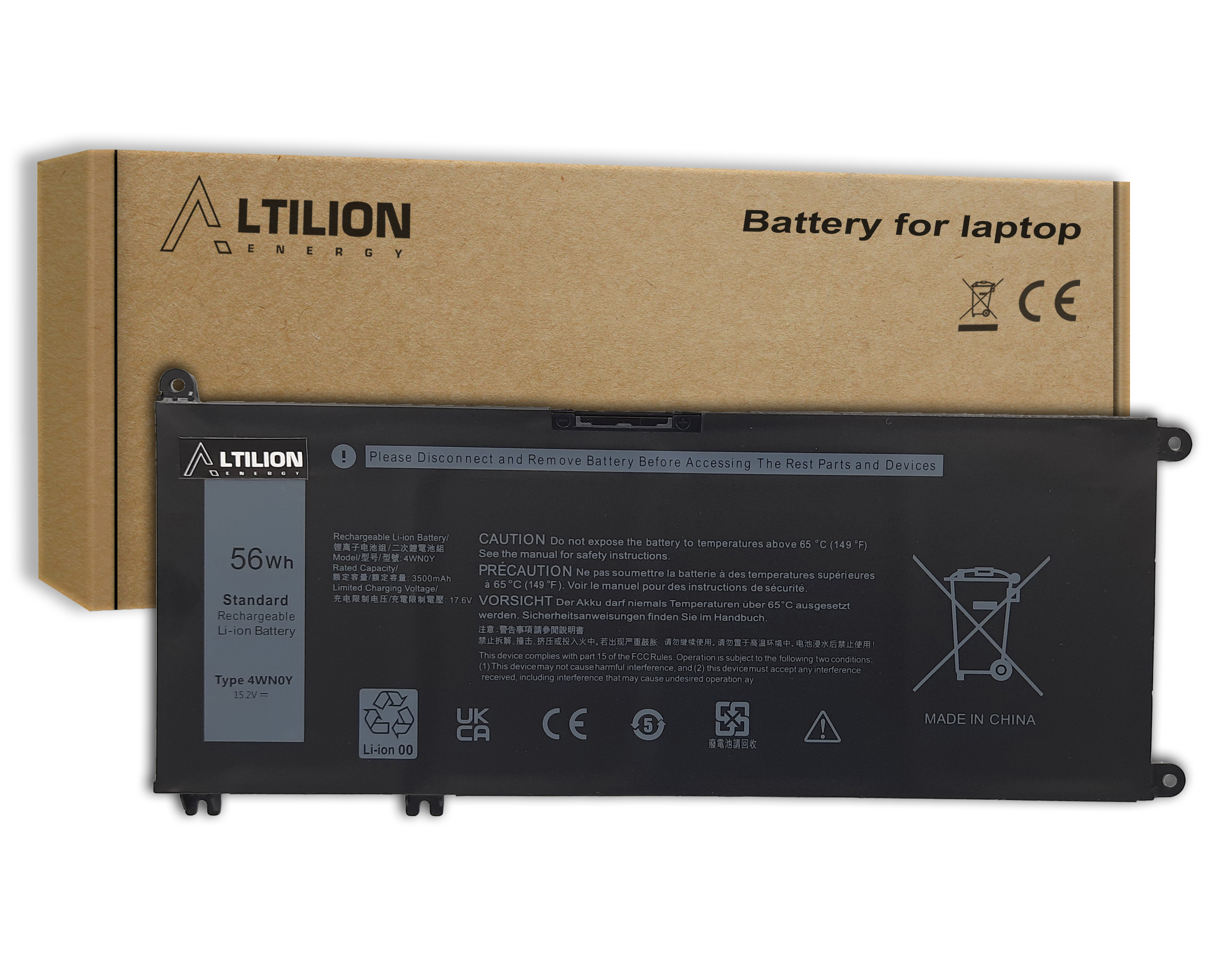 Bateria 4WN0Y do Dell Latitude 3310 / Dell Inspiron 15 7577 7778 7779