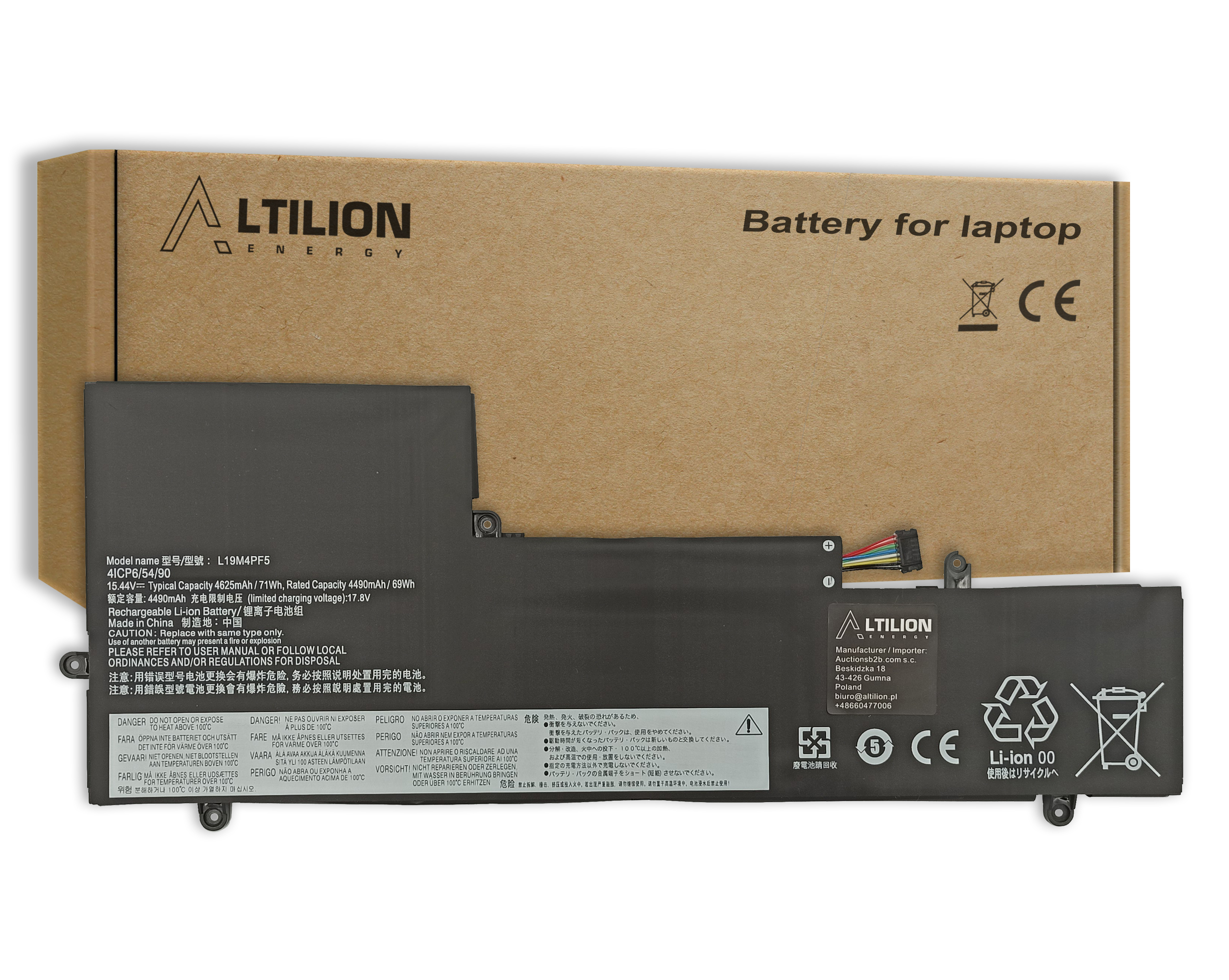 Bateria Altilion Energy L19M4PF5 short cable - kompatybilna z Lenovo
